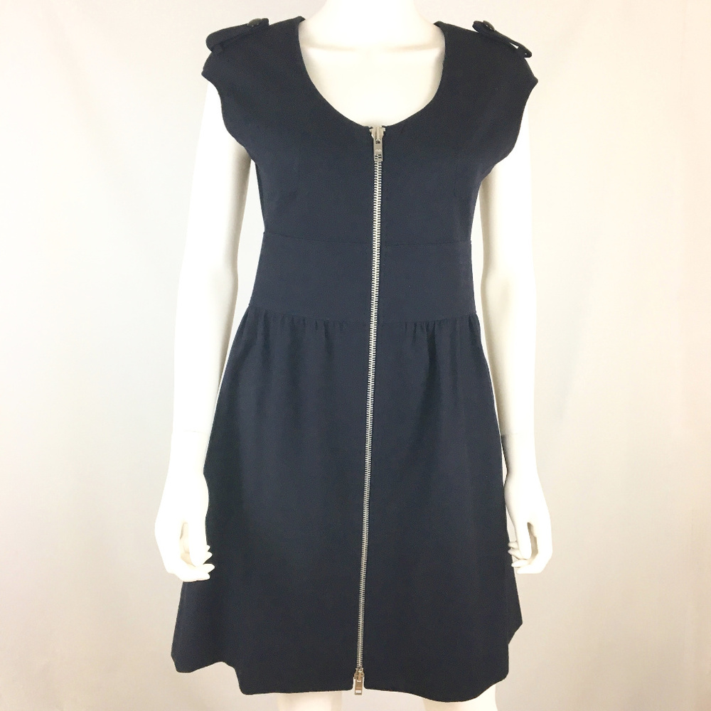 Club Monaco Navy Blue Dress Wool Zip Up Front Pock